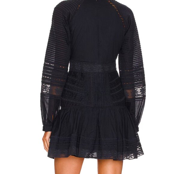 Veronica Beard Addilyn Dress Long Sleeve Button Down Cotton Navy Blue Size 12 - Picture 6 of 12